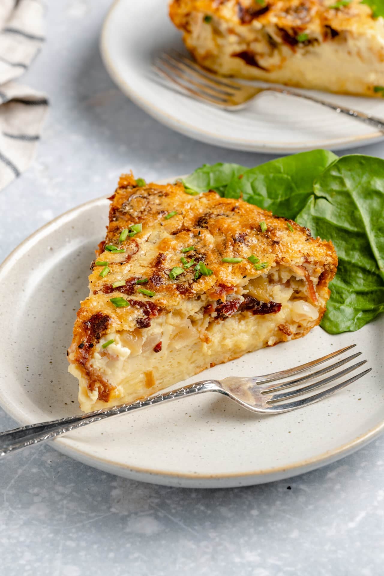 Bacon Roasted Tomato and Cheese Crustless Quiche