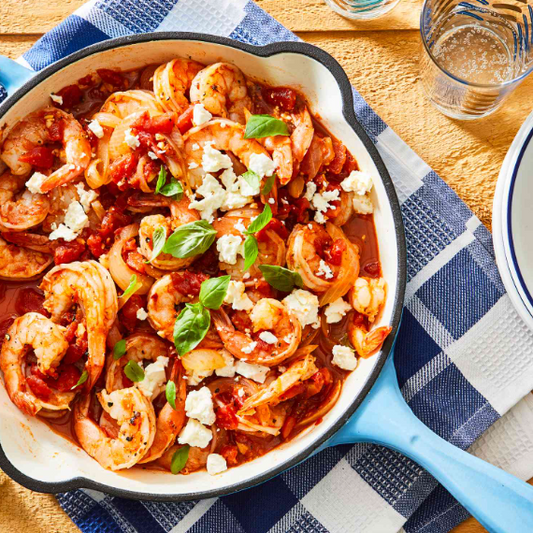 Shrimp with Roasted Tomatoes & Feta